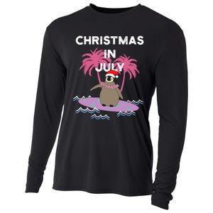 Christmas In July Surfer Baby Penguin Cooling Performance Long Sleeve Crew