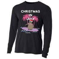 Christmas In July Surfer Baby Penguin Cooling Performance Long Sleeve Crew