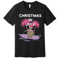 Christmas In July Surfer Baby Penguin Premium T-Shirt