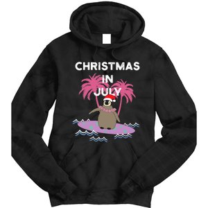 Christmas In July Surfer Baby Penguin Tie Dye Hoodie