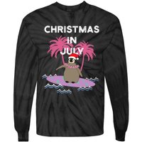 Christmas In July Surfer Baby Penguin Tie-Dye Long Sleeve Shirt