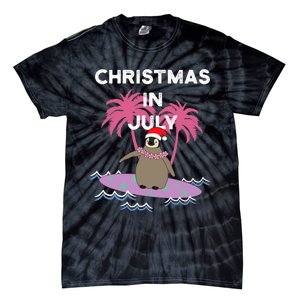 Christmas In July Surfer Baby Penguin Tie-Dye T-Shirt