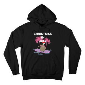 Christmas In July Surfer Baby Penguin Tall Hoodie