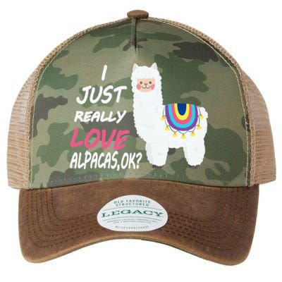 Cute I Just Really Like Alpacas Ok Funny Alpaca Legacy Tie Dye Trucker Hat