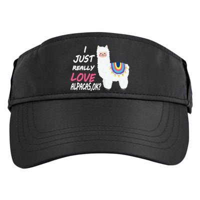 Cute I Just Really Like Alpacas Ok Funny Alpaca Adult Drive Performance Visor