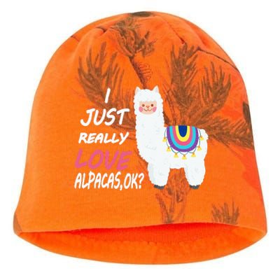 Cute I Just Really Like Alpacas Ok Funny Alpaca Kati - Camo Knit Beanie