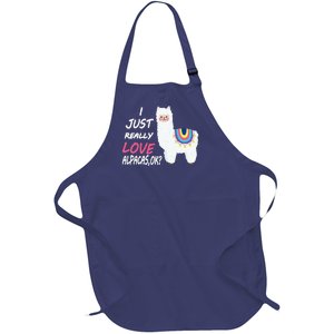 Cute I Just Really Like Alpacas Ok Funny Alpaca Full-Length Apron With Pockets