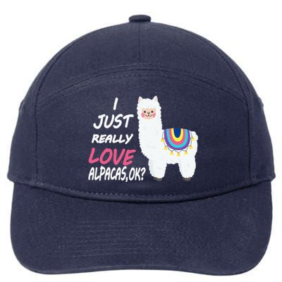 Cute I Just Really Like Alpacas Ok Funny Alpaca 7-Panel Snapback Hat