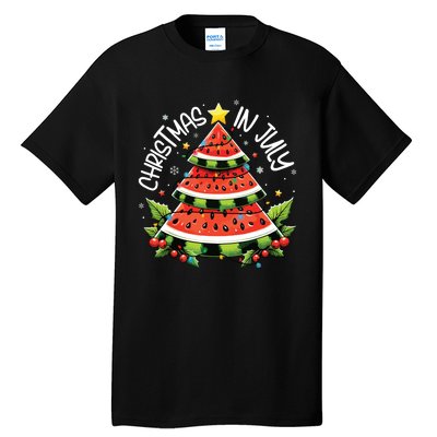 Christmas In July Watermelon Xmas Tree Summer Tall T-Shirt