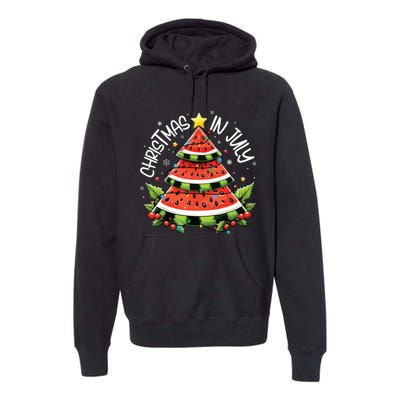 Christmas In July Watermelon Xmas Tree Summer Premium Hoodie