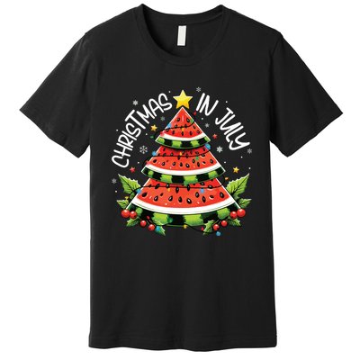 Christmas In July Watermelon Xmas Tree Summer Premium T-Shirt