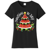 Christmas In July Watermelon Xmas Tree Summer Women's T-Shirt