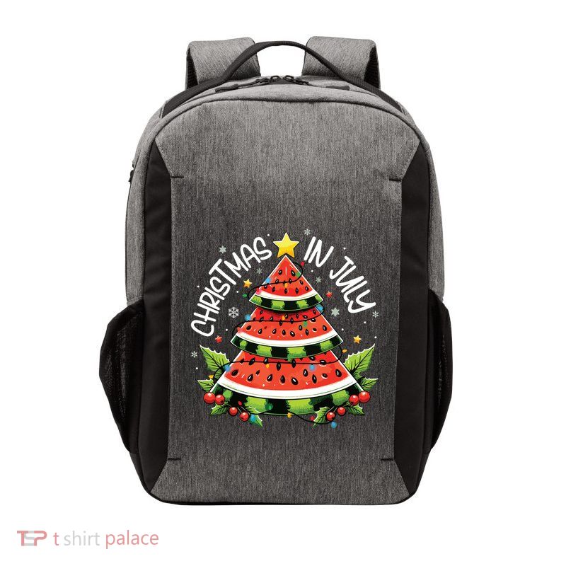 Christmas In July Watermelon Xmas Tree Summer Vector Backpack