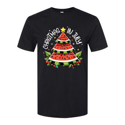 Christmas In July Watermelon Xmas Tree Summer Softstyle CVC T-Shirt