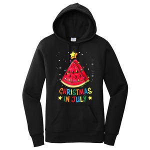 Christmas In July Watermelon Christmas Tree Summer Vacation Women's Pullover Hoodie