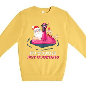 Christmas In July No Cookies Just Cocktails Summer Flamingo Premium Crewneck Sweatshirt