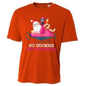 Christmas In July No Cookies Just Cocktails Summer Flamingo Cooling Performance Crew T-Shirt