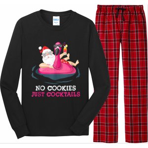 Christmas In July No Cookies Just Cocktails Summer Flamingo Long Sleeve Pajama Set