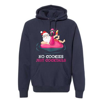 Christmas In July No Cookies Just Cocktails Summer Flamingo Premium Hoodie