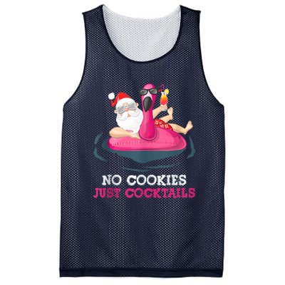 Christmas In July No Cookies Just Cocktails Summer Flamingo Mesh Reversible Basketball Jersey Tank