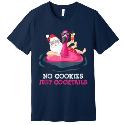 Christmas In July No Cookies Just Cocktails Summer Flamingo Premium T-Shirt