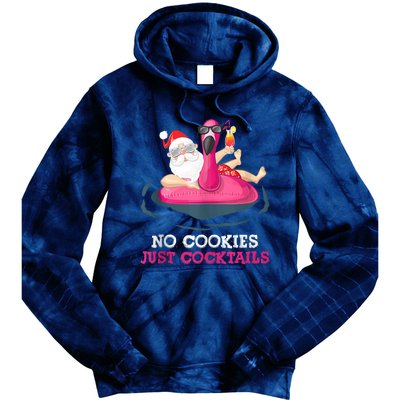 Christmas In July No Cookies Just Cocktails Summer Flamingo Tie Dye Hoodie