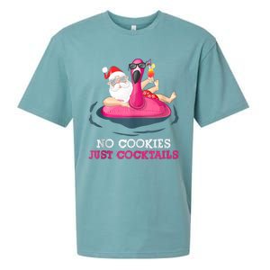 Christmas In July No Cookies Just Cocktails Summer Flamingo Sueded Cloud Jersey T-Shirt