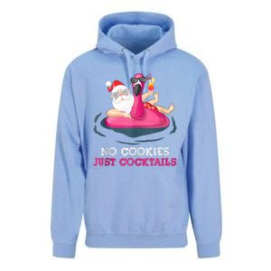 Christmas In July No Cookies Just Cocktails Summer Flamingo Unisex Surf Hoodie