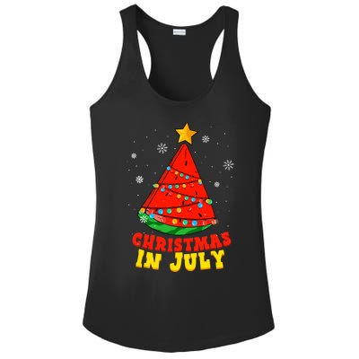 Christmas In July Watermelon Tree Summer Vacation Ladies PosiCharge Competitor Racerback Tank