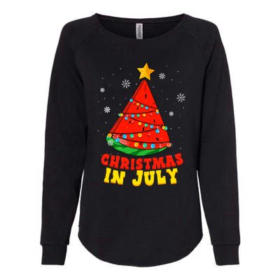 Christmas In July Watermelon Tree Summer Vacation Womens California Wash Sweatshirt