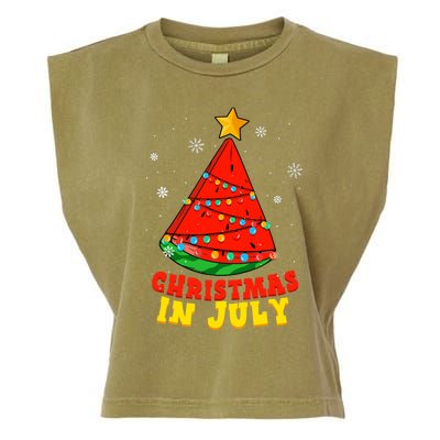 Christmas In July Watermelon Tree Summer Vacation Garment-Dyed Women's Muscle Tee