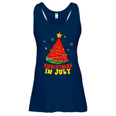 Christmas In July Watermelon Tree Summer Vacation Ladies Essential Flowy Tank