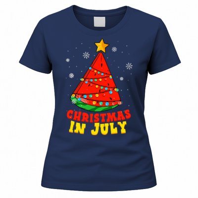 Christmas In July Watermelon Tree Summer Vacation Women's T-Shirt