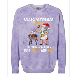 Christmas In July No Milk And Cookies Just Beer And BBQ Colorblast Crewneck Sweatshirt