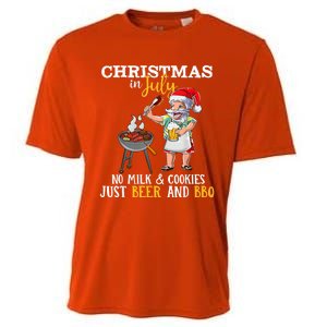 Christmas In July No Milk And Cookies Just Beer And BBQ Cooling Performance Crew T-Shirt