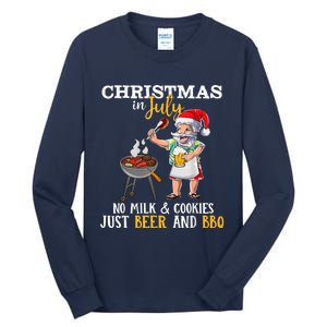 Christmas In July No Milk And Cookies Just Beer And BBQ Tall Long Sleeve T-Shirt