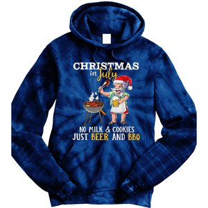 Christmas In July No Milk And Cookies Just Beer And BBQ Tie Dye Hoodie