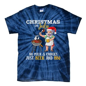 Christmas In July No Milk And Cookies Just Beer And BBQ Tie-Dye T-Shirt