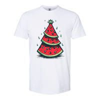 Christmas In July Watermelon Christmas Tree Summer Vacation Softstyle CVC T-Shirt