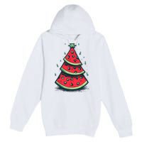 Christmas In July Watermelon Christmas Tree Summer Vacation Premium Pullover Hoodie