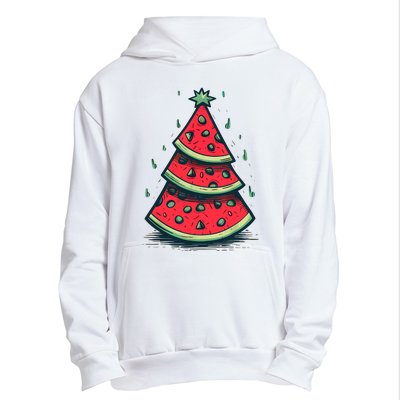 Christmas In July Watermelon Christmas Tree Summer Vacation Urban Pullover Hoodie