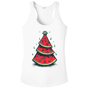 Christmas In July Watermelon Christmas Tree Summer Vacation Ladies PosiCharge Competitor Racerback Tank