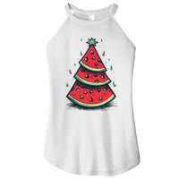 Christmas In July Watermelon Christmas Tree Summer Vacation Women's Perfect Tri Rocker Tank