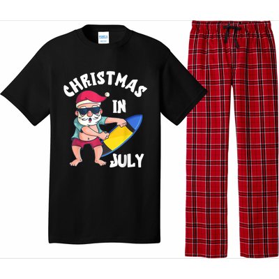 Christmas In July Santa Surfboard Summer Vacation Surfiing Pajama Set