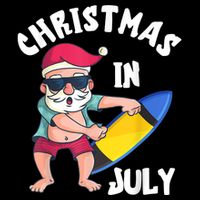 Christmas In July Santa Surfboard Summer Vacation Surfiing 16 in Basic Backpack