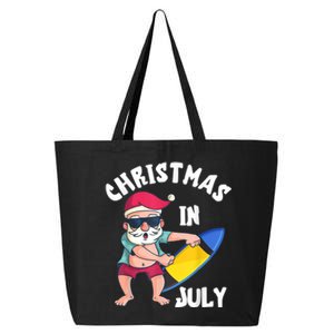 Christmas In July Santa Surfboard Summer Vacation Surfiing 25L Jumbo Tote