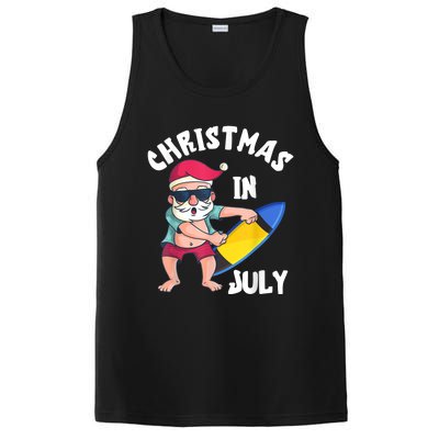 Christmas In July Santa Surfboard Summer Vacation Surfiing PosiCharge Competitor Tank