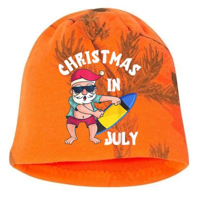 Christmas In July Santa Surfboard Summer Vacation Surfiing Kati - Camo Knit Beanie