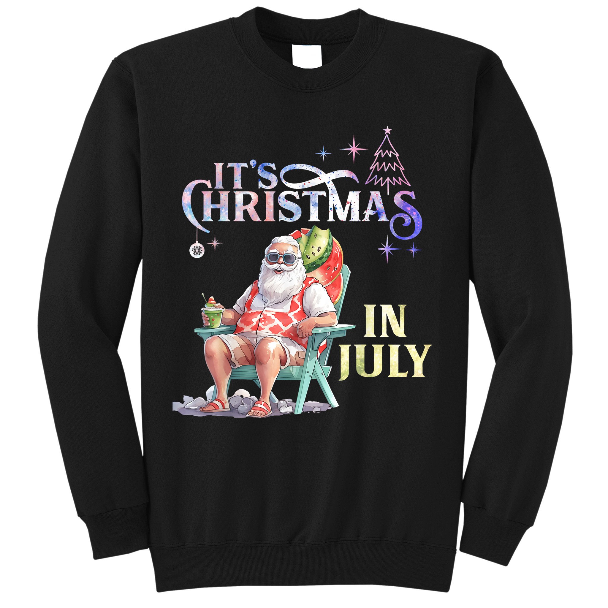 Christmas In July Santa Beach Summer Float Xmas Funny Christmas In July Shirts Sweatshirt