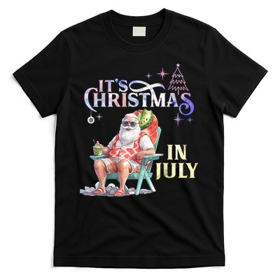 Christmas In July Santa Beach Summer Float Xmas Funny Christmas In July Shirts T-Shirt